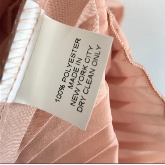 Hunter Dixon Accordion Pleated Blush Peach Pink Midi Skirt with Sash Tie Small - Picture 7 of 8